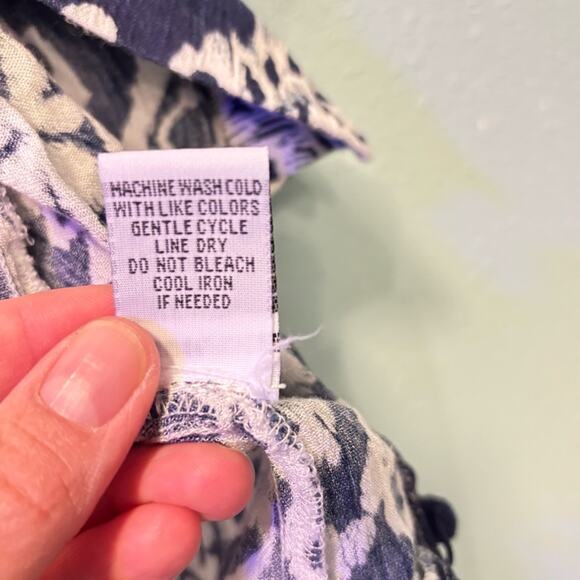 Hippie Laundry Abstract Boho Blue and White Kimono Tassel Size M - Picture 4 of 6